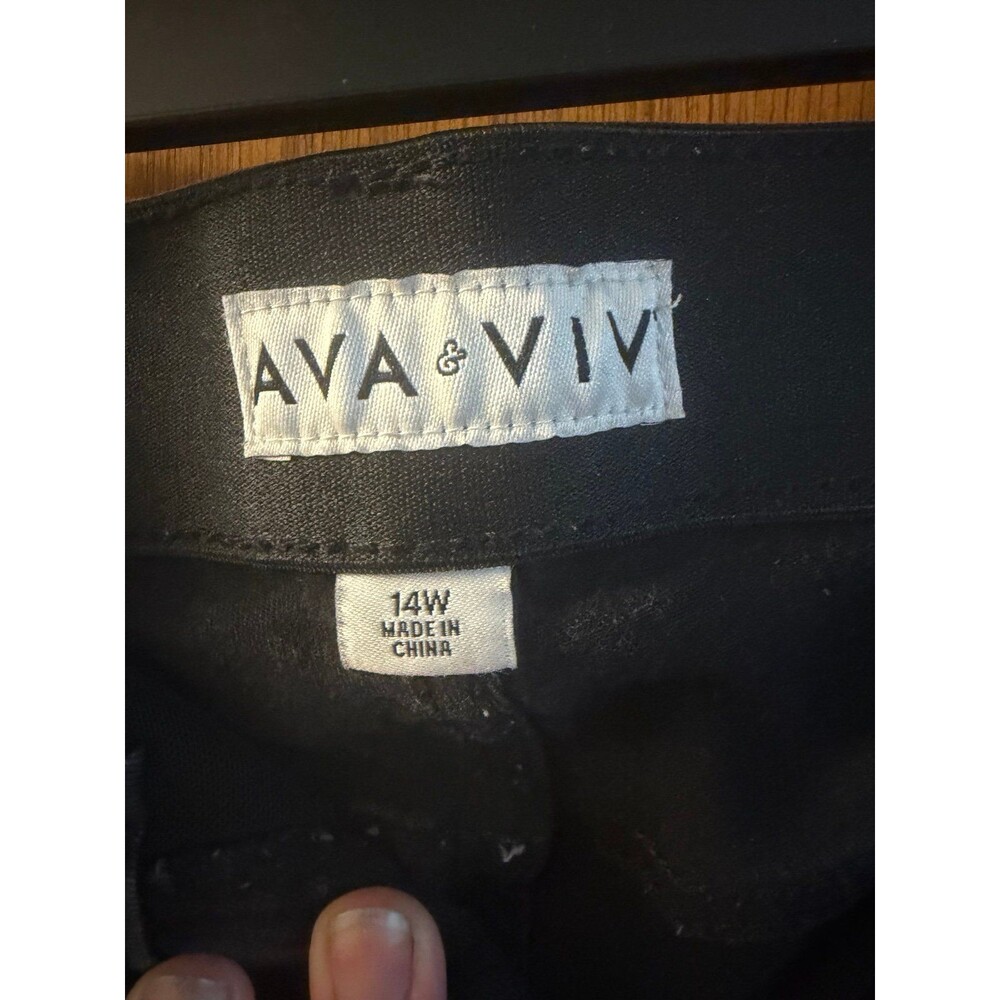 Ava & Viv Distressed women’s Casual Pull-On Jeggings 14W Black